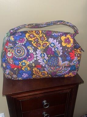 Vera Bradley Quilted Shoulder Bag in Purple Floral Multicolor